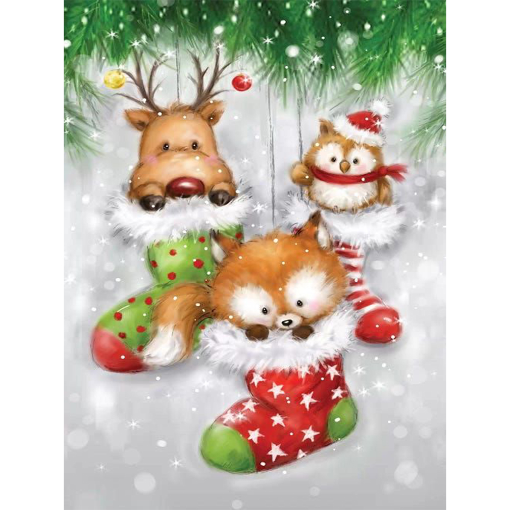 

Christmas Animals - Round Drill Diamond Painting - 30*40CM, 501 Original