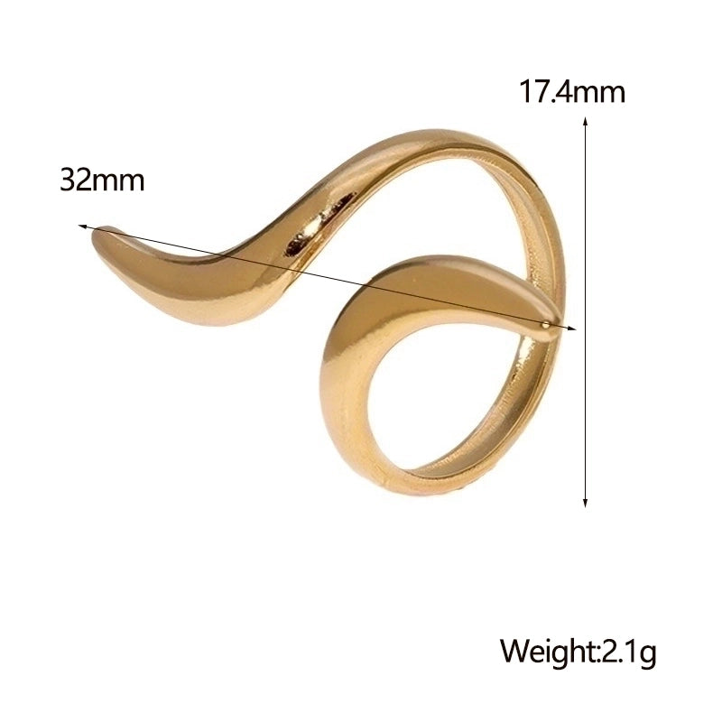 304 Stainless Steel 18K Gold Plated Minimalist Plating Geometric Open Rings