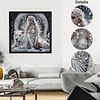 Snow Queen and Tiger Partial Drill Diamond Painting Kit 30x30cm Special Shaped Diamonds DIY Craft for Adults Beginners Home Decor