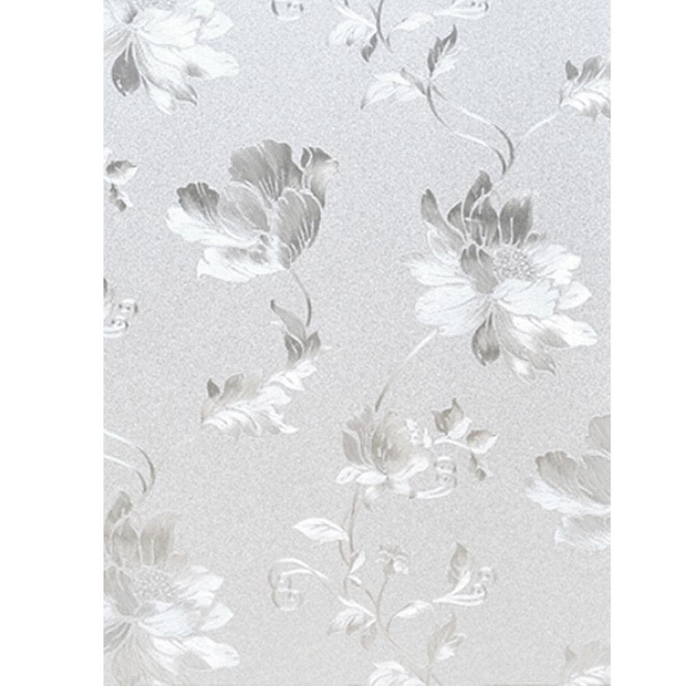 

Hibiscus Flower Pvc Waterproof Anti Oil Frosted Opaque Glass Window Film, 501 Original