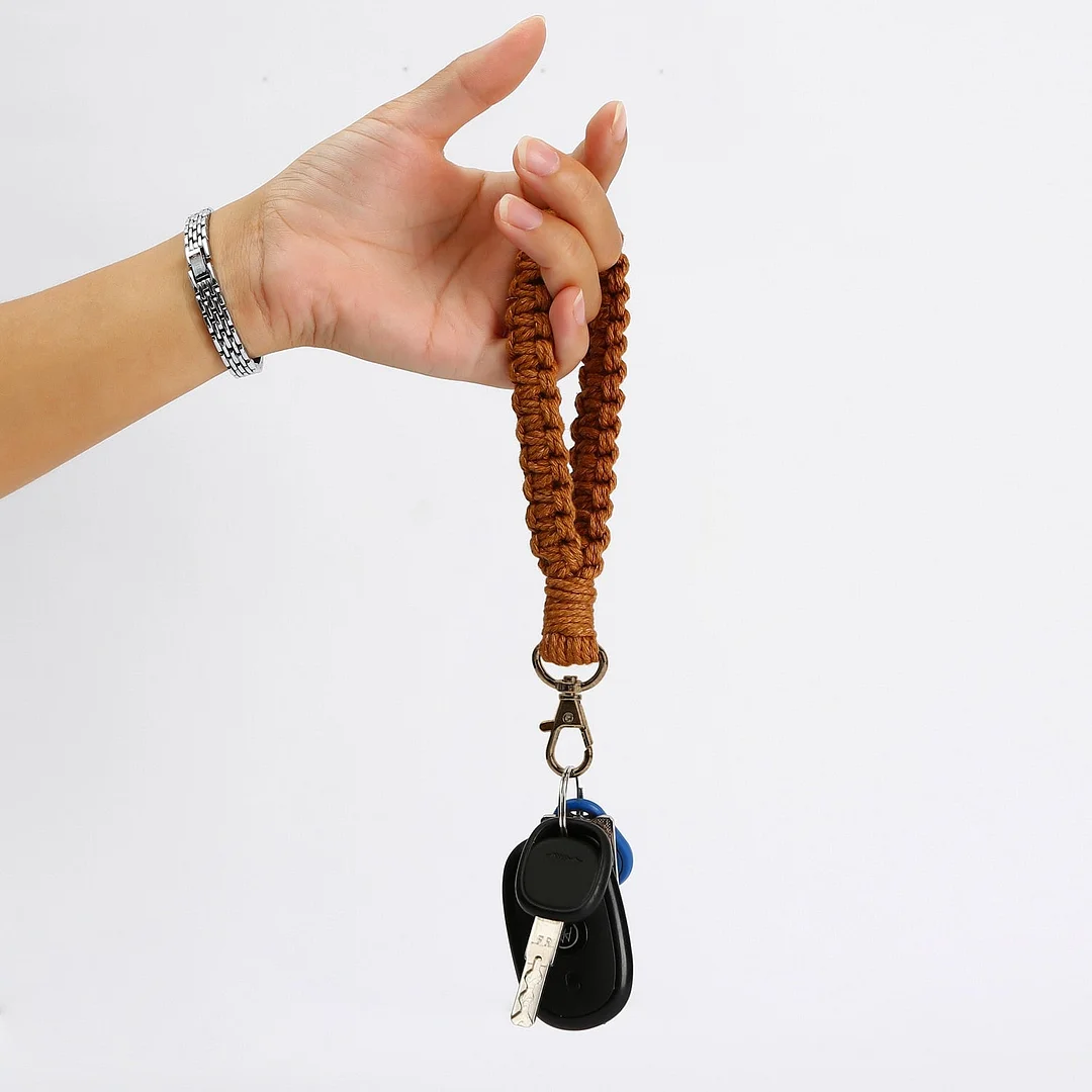 Dvacaman INS Macrame Twisted Keychain For Women Boho Handmade Key Holder Keyring Macrame Bag Charm Anti-lost Jewelry Accessories