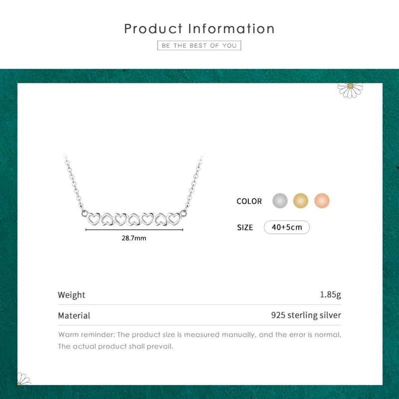 925 Sterling Silver Cable Chain Plating Hollow Out Heart Shape Necklace