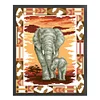 Elephants-Partial 9CT Stamped Cross Stitch Bead Embroidery 35*42cm