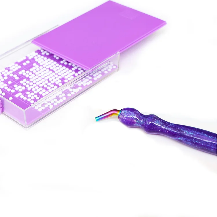 Diamond Painting Tool Kit Diamond Storage Box with Lid for Art Crafts (Purple) gbfke