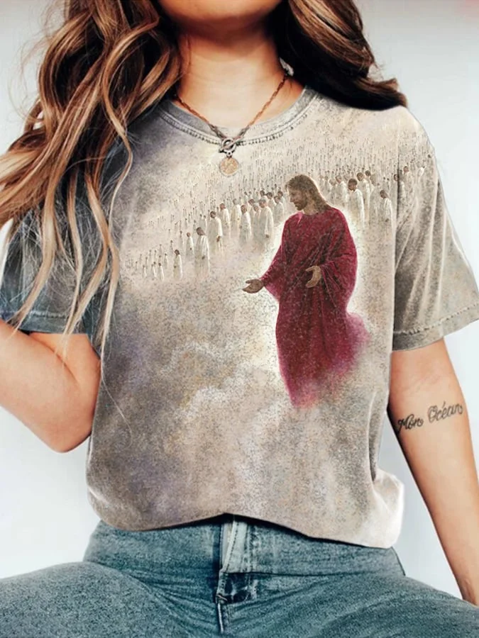 Retro  Jesus Loves You Print Shirt