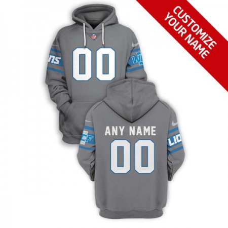 Men's Detroit Lions Active Player Custom 2021 Grey Pullover Hoodie NH24