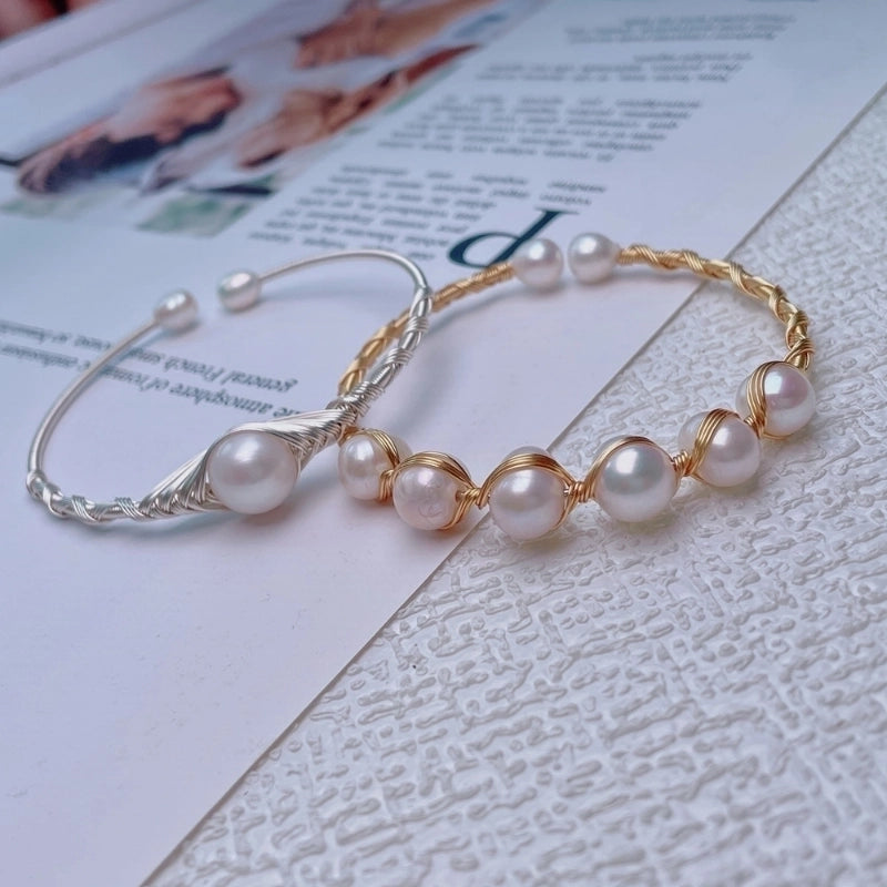 Freshwater Pearl Copper Bangle