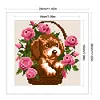【Limited Stock Sale】Puppy With Flower Basket-Partial 9CT Stamped Cross Stitch Bead Embroidery 18*18cm tapestrymarket