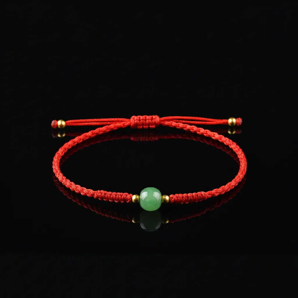 The Serenity Jade Bracelet | Hand-Woven Artisan Series red rope