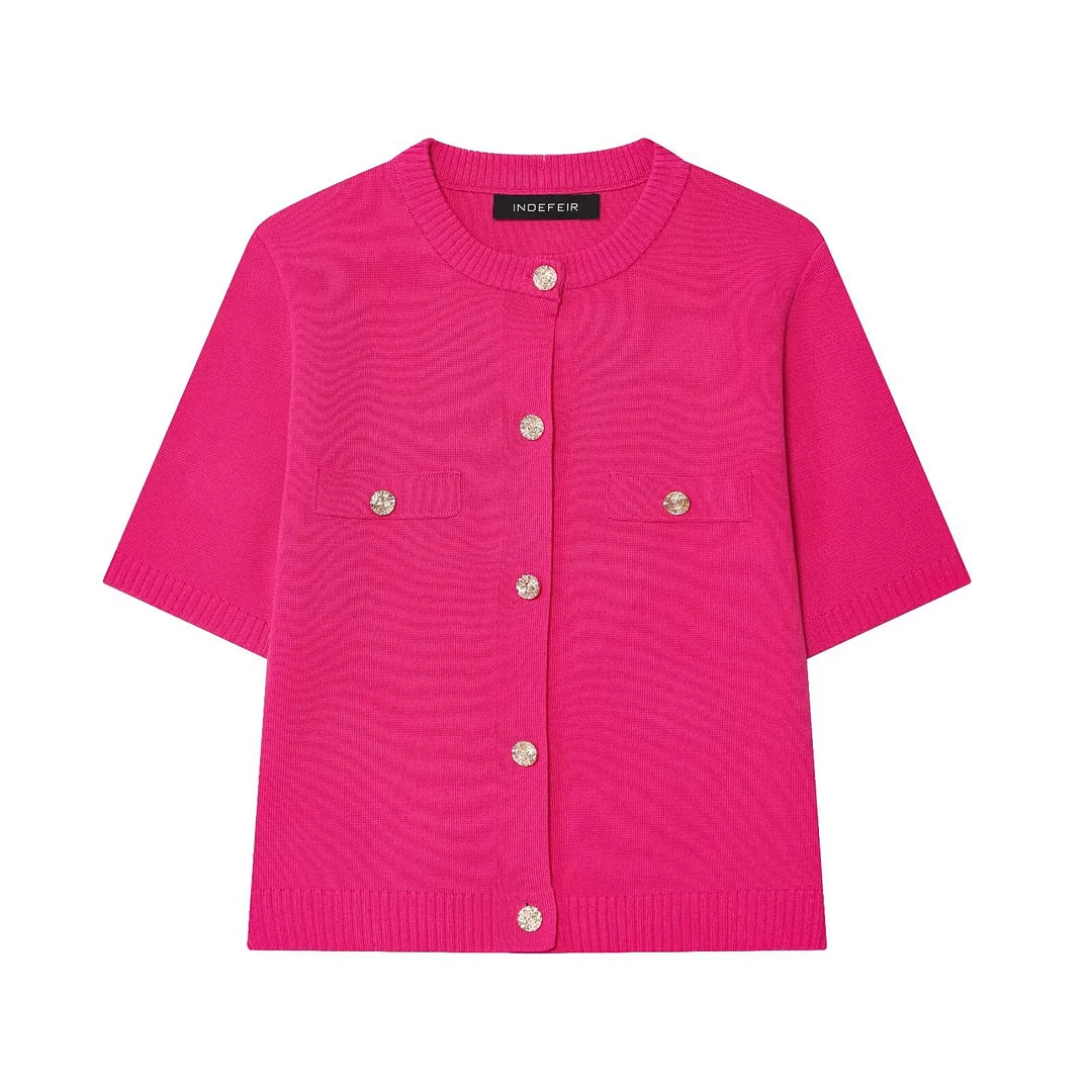 Nigikala Nigikala Spring 2025 New Women's Short-Sleeved Simple Fashion Knitted Jacket Skirt 1822023 1822025