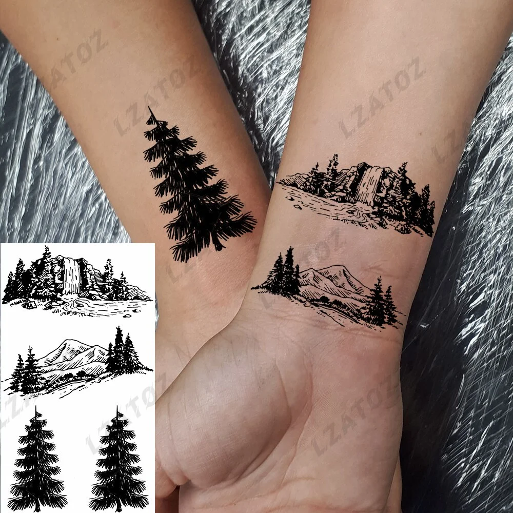 Sdrawing Rose Flower Temporary Tattoos For Woman Adults Realistic Compass Cross Fake Tatoos Sexy Waterproof Hand Tattoo Sticker