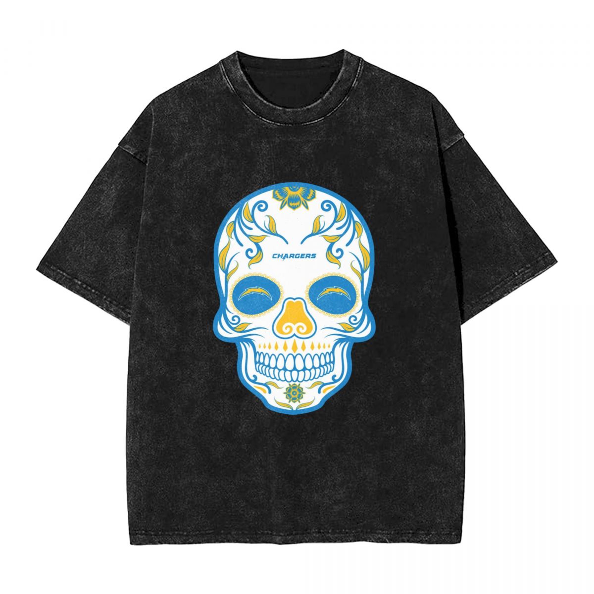 Los Angeles Chargers Skull Vintage Oversized T-Shirt Men's