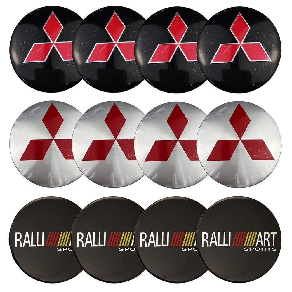 4PCS 56mm Mitsubishi  Ralliart  Car Wheel Center Hub Cap Sticker Auto Tire Emblem Badge Decal voiturehub dxncar