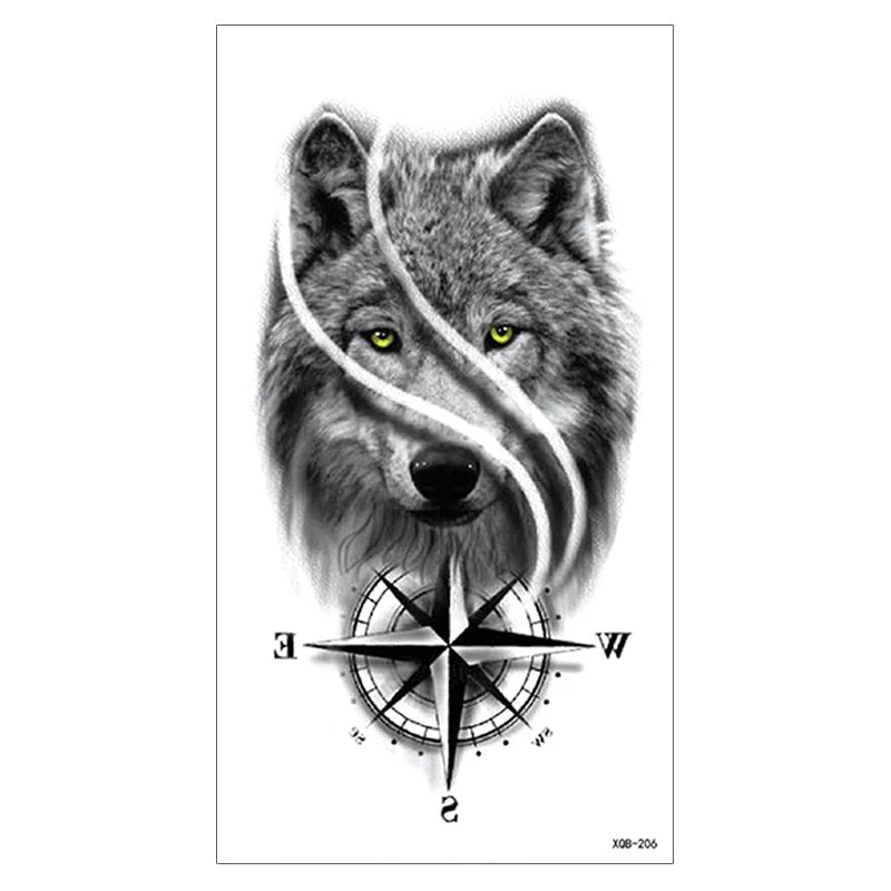 Waterproof Temporary Tattoo Sticker Snake Flower Rose Flash Tattoos Lace Fox Lion Bird Body Art Arm Skull Fake Sleeve Tattoo