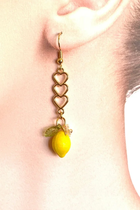 Fruit Earrings Lemon Earrings Pendant