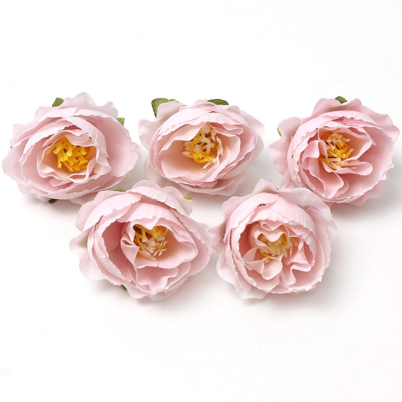 10 Pieces Pink Artificial Flower Wedding Shooting Props Handmade Diy Hair Accessories Decoration Flower Box Material