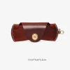 American retro vegetable tanned cowhide glasses case genuine leather myopia glasses sunglasses storage box