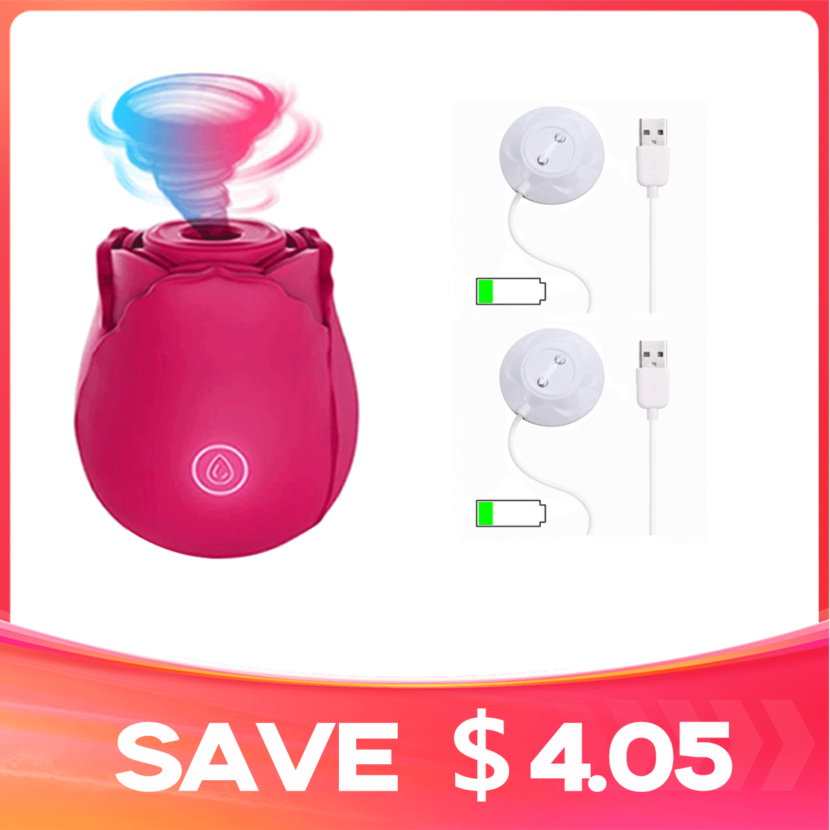8% OFF | With Extra Charging Cable & Storage Bag | The Original Suction Rose Toy&reg; in Seven Colors By Rose Toy