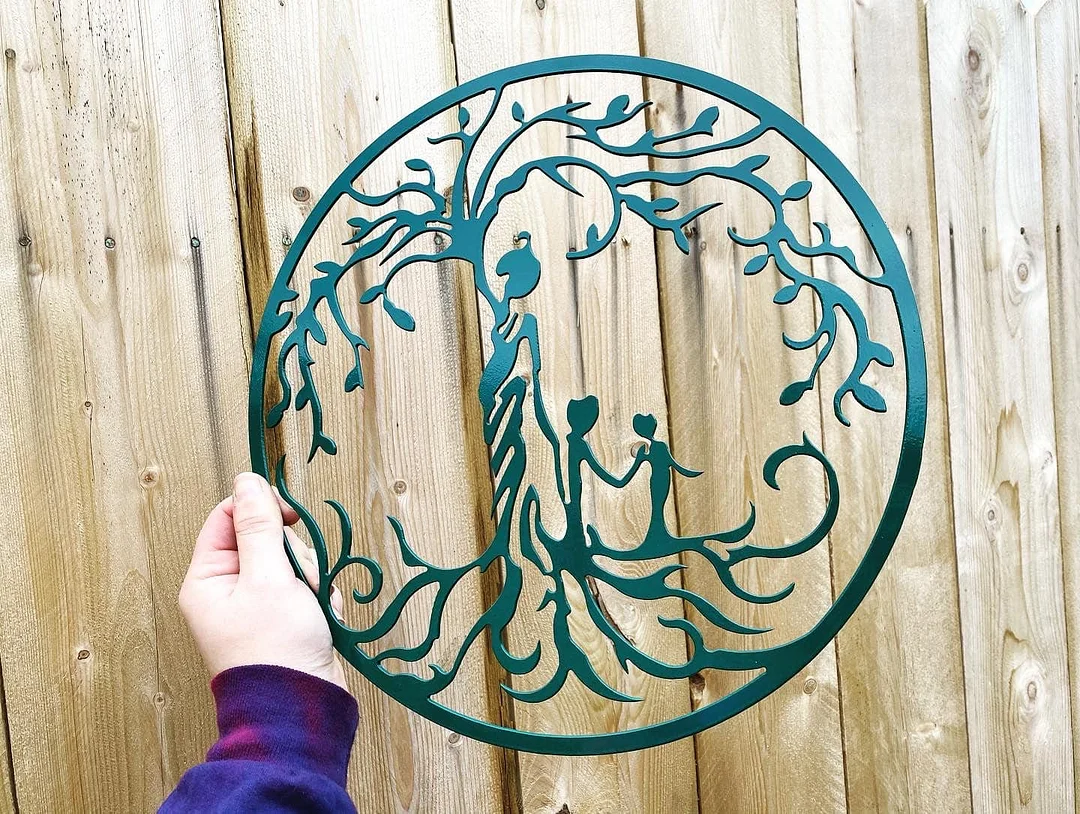 Metal Tree Of Life - Mother With Children Wall Art