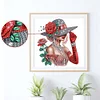 Lady Girl mit Zylinder - speziell geformtes Diamond Painting - 30*30cm