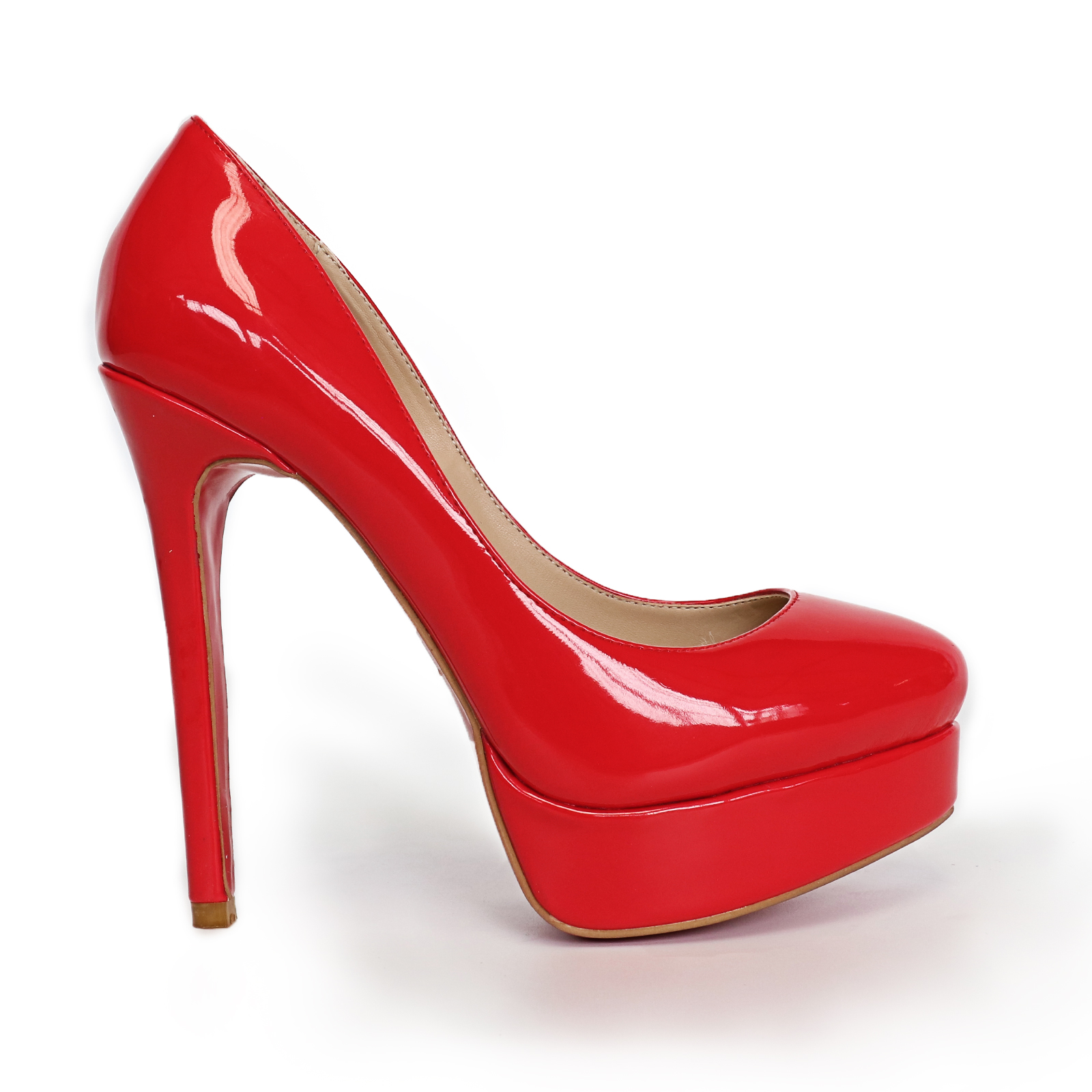 135mm Sky High Red Bottom Platform Pumps Patent Shoes-MERUMOTE