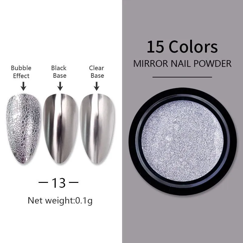 1 Box Gold Sliver Pink Mirror Nail Powder Glitter Sequins Nail Art Gel Polishing Chrome Flakes Pigment Dust Decorations