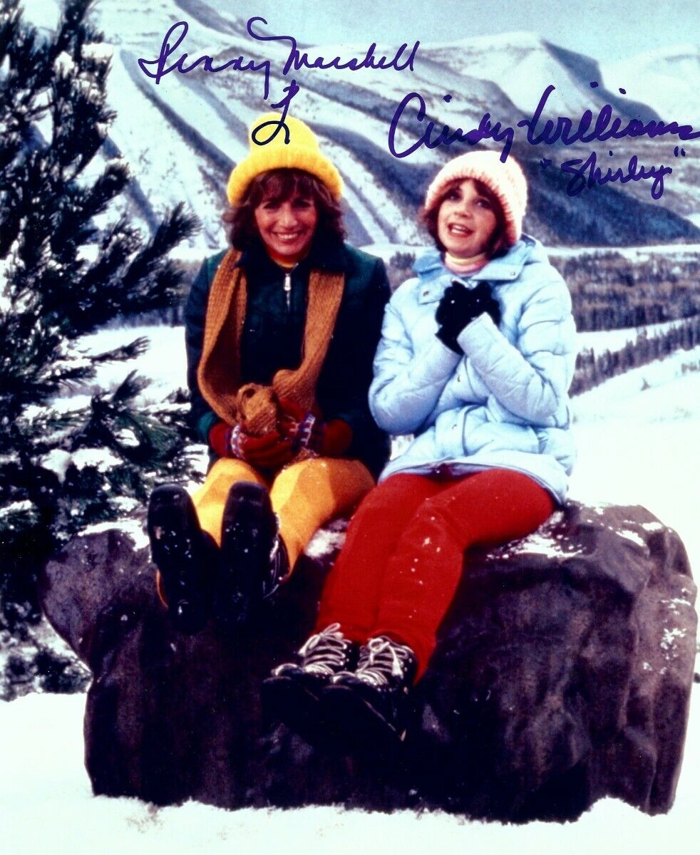 Penny Marshall Cindy Williams Dual Signed 8X10 Photo Poster painting Laverne & Shirley Snow JSA