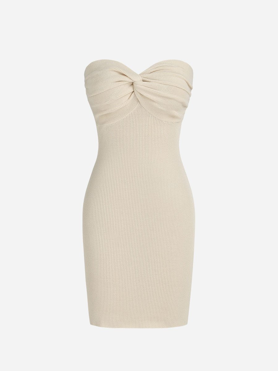 Off Shoulder Sleeveless Kink Short Dress