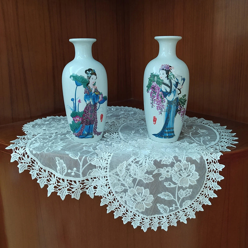 Minimalist Flower Polyester Tablecloths Artificial Decorations