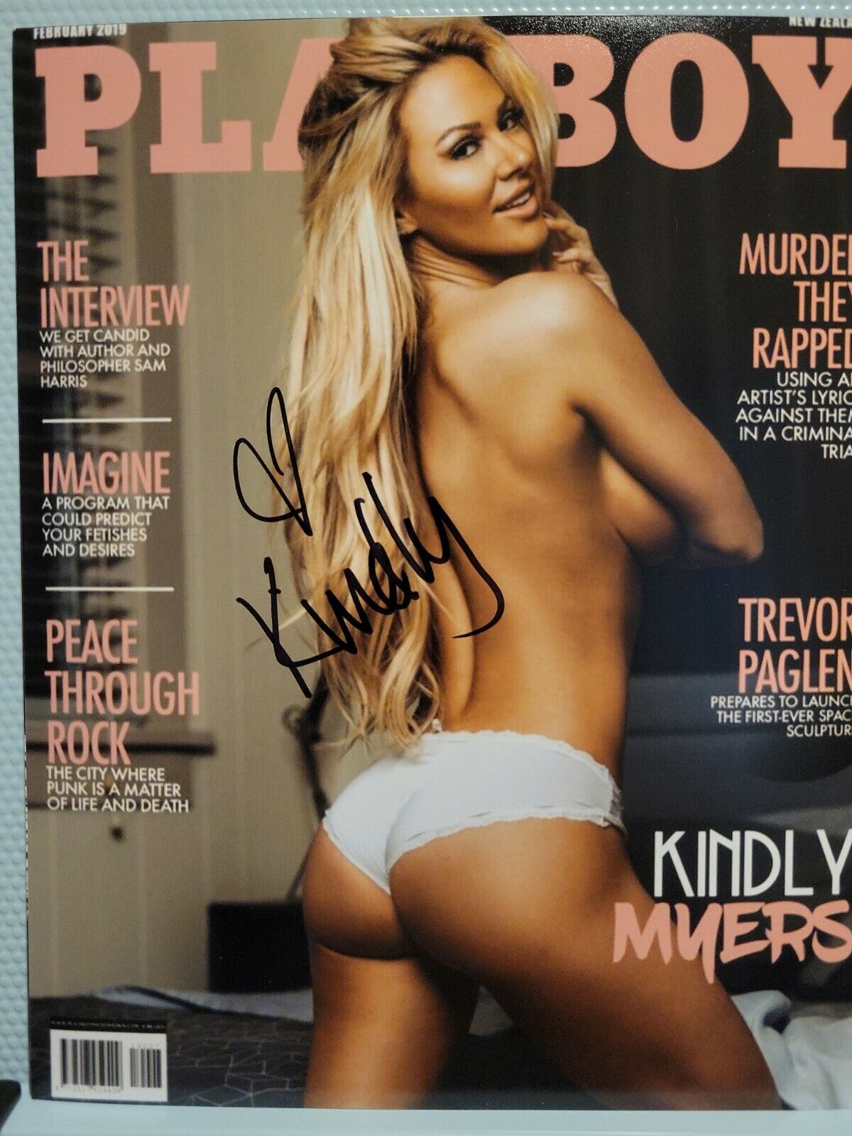 Kindly Myers SIGNED 8x10 Photo Poster painting Playboy Model AUTOGRAPHED HOT SEXY