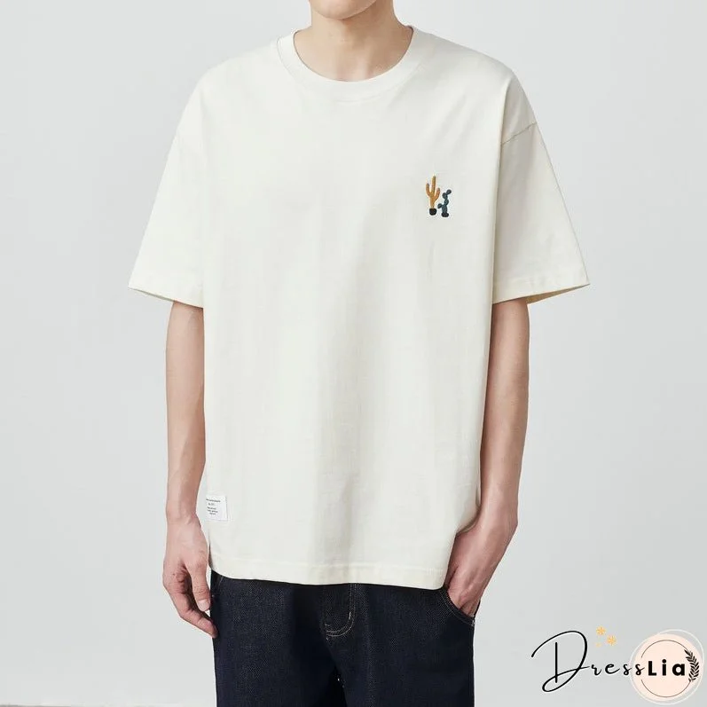 Fashion Cartoon Printed Men's T-shirt 230g Loose