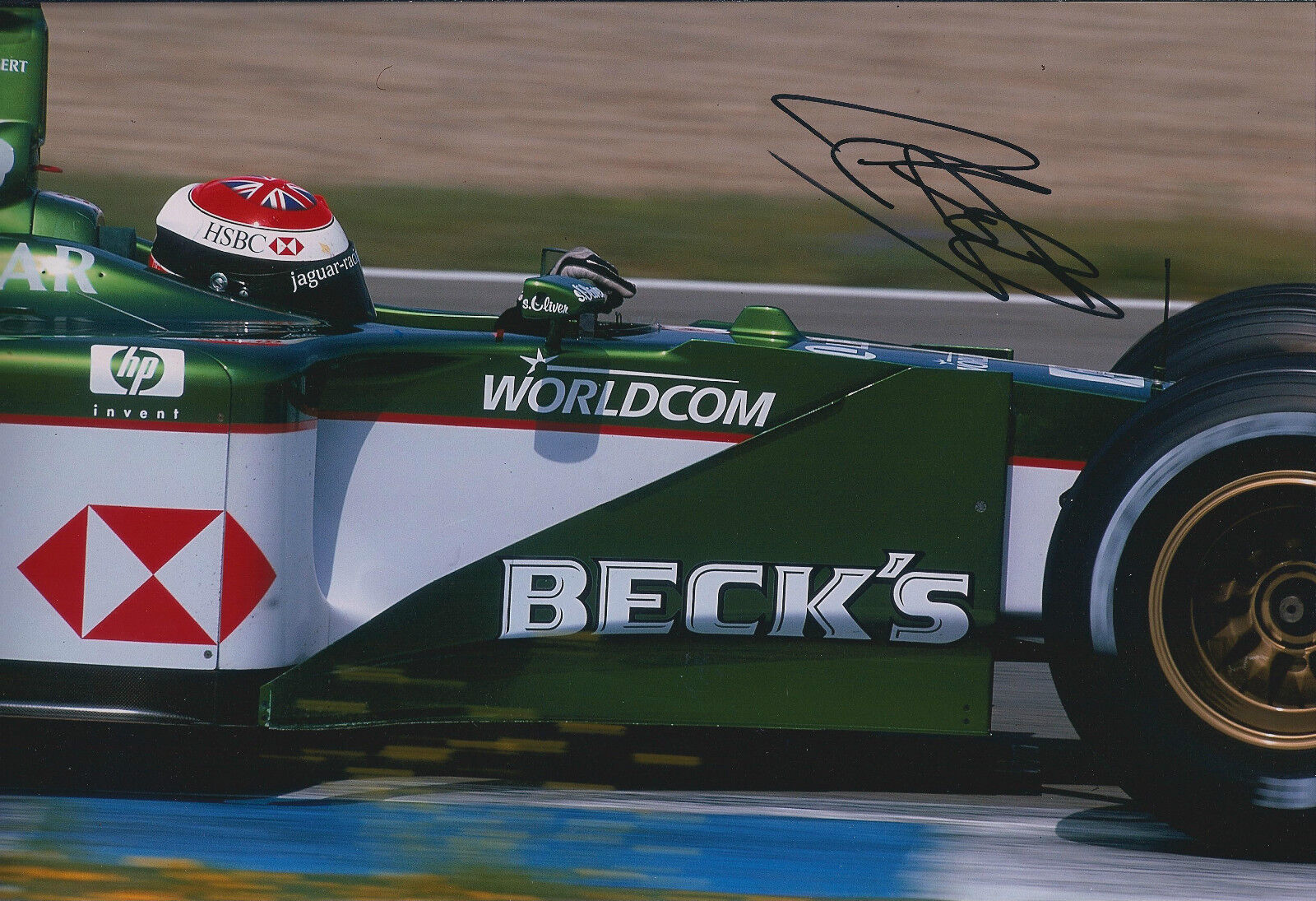 Johnny HERBERT SIGNED Autograph Photo Poster painting AFTAL COA Fomula 1 Jerez Jaguar Grand Prix