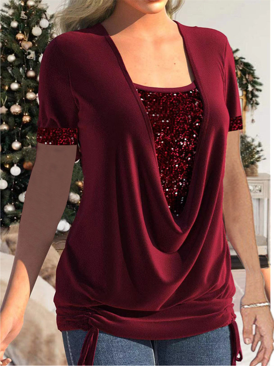 Women Long Sleeve V-neck Graphic Floral Printed Top