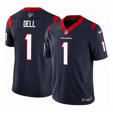 Men's Houston Texans #1 Tank Dell Navy 2023 F.U.S.E Vapor Untouchable Stitched Football Jersey