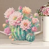 Cactus acrylique en fleurs - ornement d&rsquo;artisanat 5d bricolage