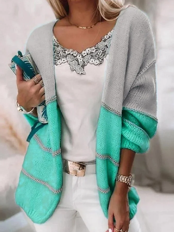 Fashion Striped Sweater Cardigan