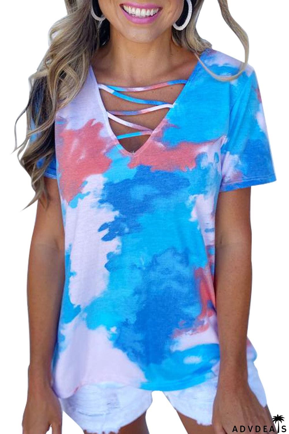 Cage Detail Tye Dye Top