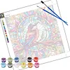 Framed Stained Glass Bird-Paint by Numbers Acrylic Painting 35*35CM With Color Box 5ML(24Colors)
