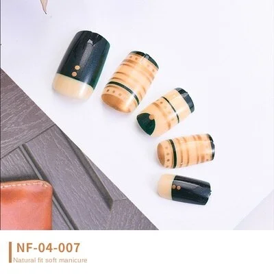 Fake Nails Art French Tips Full Cover Press with Giue Stick Display Set Clear Box Designs False Kiss Waterproof Removable-Nail Inspo