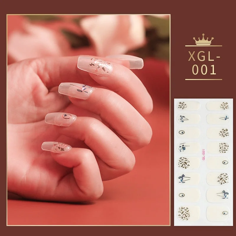 1PCS Glitter Series Powder Sequins Fashion Nail Art Stickers Collection Manicure DIY Nail Polish Strips Wraps for Mother Gifts