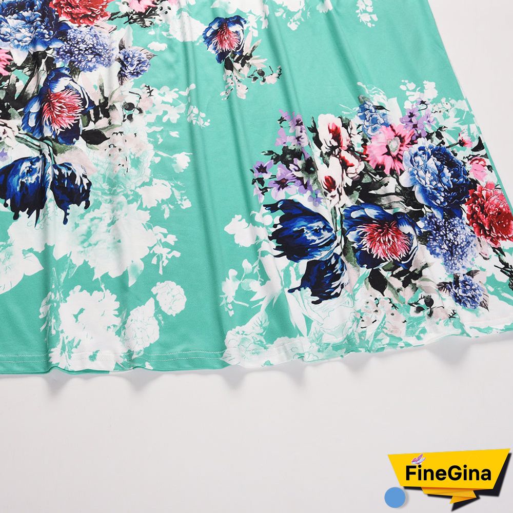 Off Shoulder Short Sleeve Floral Maxi Dress