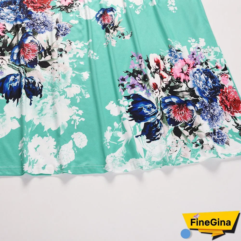 Off Shoulder Short Sleeve Floral Maxi Dress