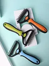 2In1 Pet Grooming Rake Anti-Slip Handle Double-Sided Deshedding Comb Multi-Purpose Extra-Wide Dog Grooming Brush for Detangling Deshedding Brushing/Thinning