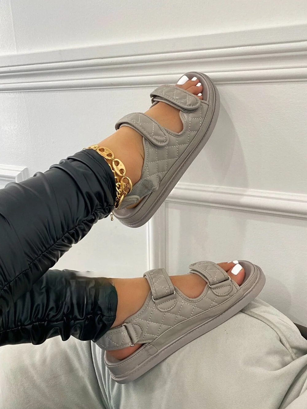 2021 Designer Shoes Woman Sandalie Gladiator Velcro Sandals Women High Quality Ladies Shoes Summer Platform Sandalias De Muje