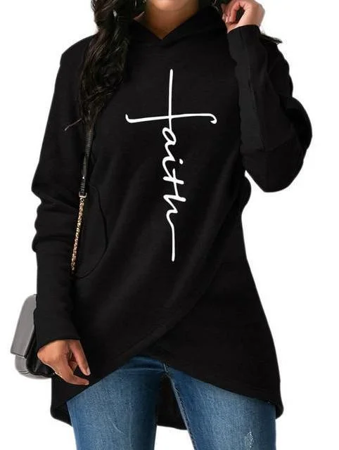 Faith Print Sweater Hoodie