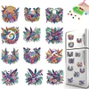 (US Local)12Pcs Diamond Art Magnets Fridge Sticker Set for Adults Beginners (CN561 Bird)