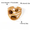 Natural Brown Tiger's Eye Stones Golden Ring
