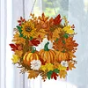 Diamond Painting Thanksgiving Pumpkin Wreath Pendant