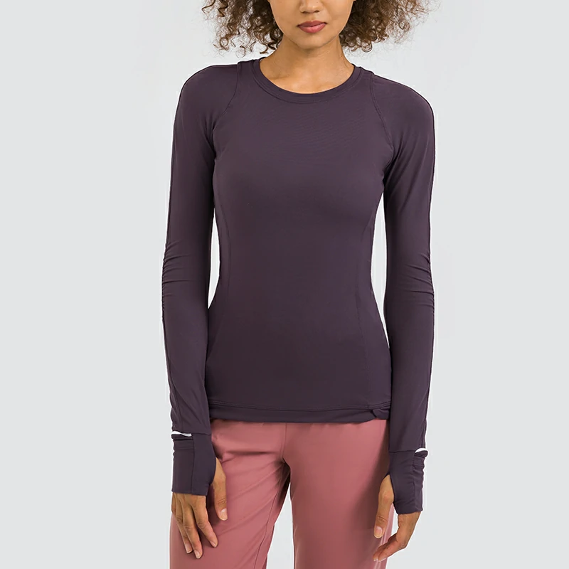 Women's long sleeve tee with thumb holes