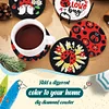 6PCS Special Shape Diamond Painting Art Coaster Kit with Holder(Lozenge  Pattern)